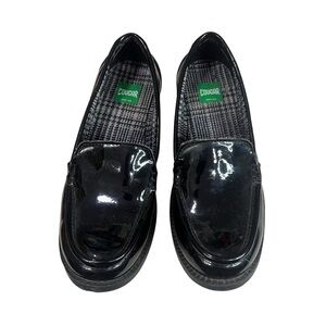 COUGAR Black Man Made Loafers size 7 Shiny Shoes Business Casual Slip On Shoes